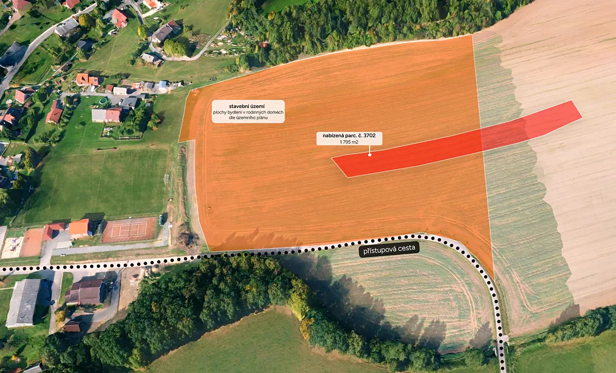Prodej stavebního pozemku 1795 m²